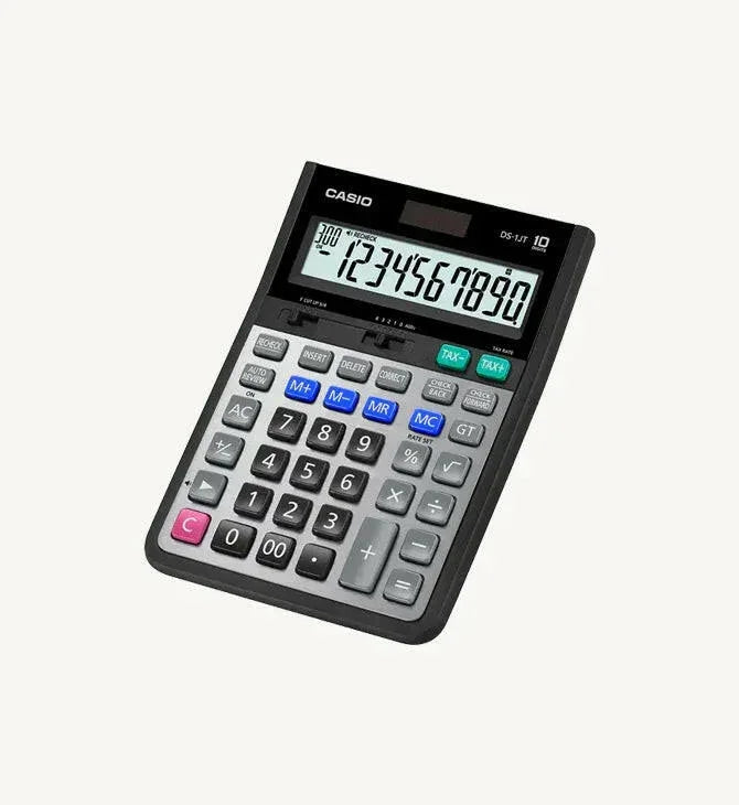 Casio DS-1JT 10-digit desktop calculator with tax and memory functions