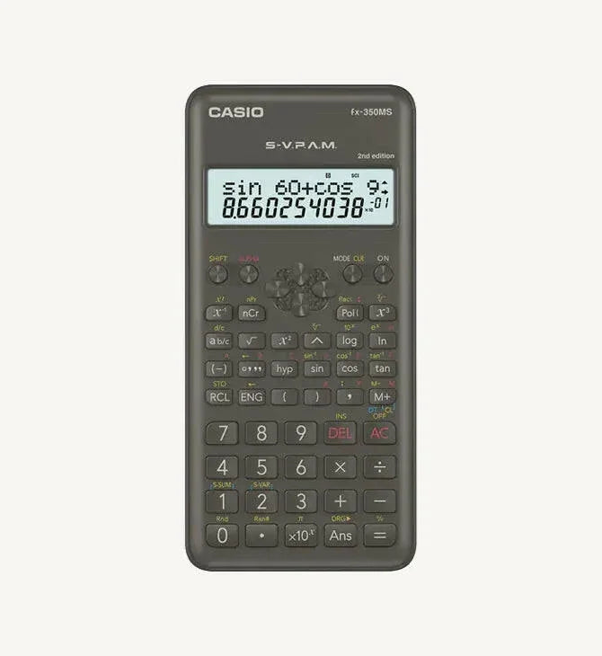 Casio FX-350MS scientific calculator with S-V.P.A.M. display and function keys