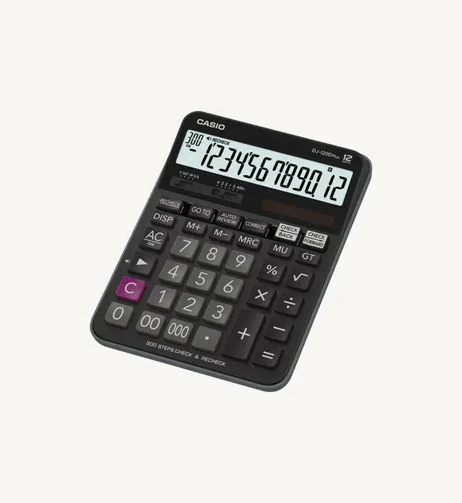 Casio DJ-120D Plus 12-digit desktop calculator with check and recheck function